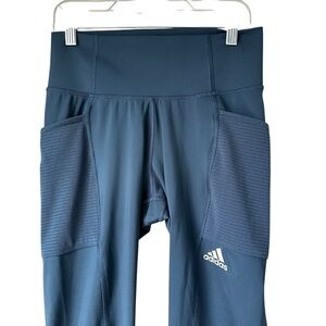 Adidas Blue High-Rise Leggings for Performance